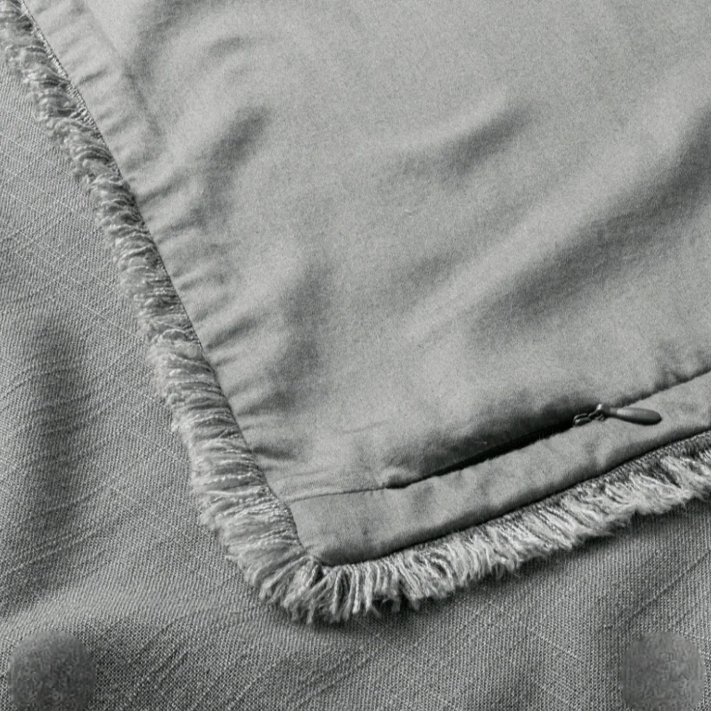 Casaluna Full/Queen Heavyweight Linen Blend Duvet Cover & Sham Set Dark Gray